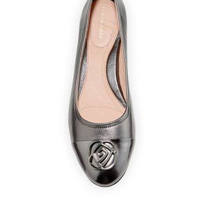 Taryn Rose Phoebe Flat in Gunmetal Size 8